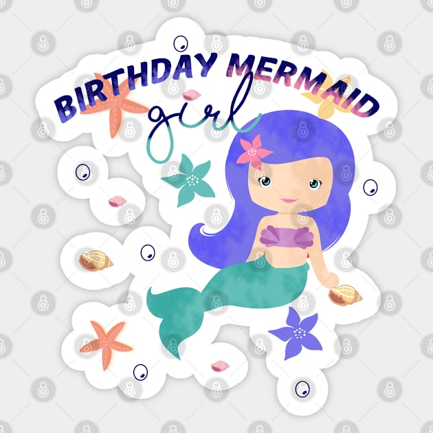 Birthday mermaid girl Sticker by YaiVargas